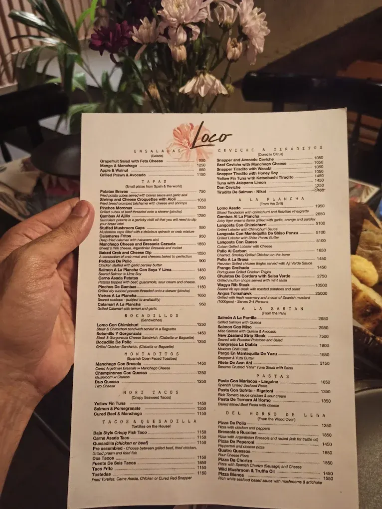 Loco menu, page 1
