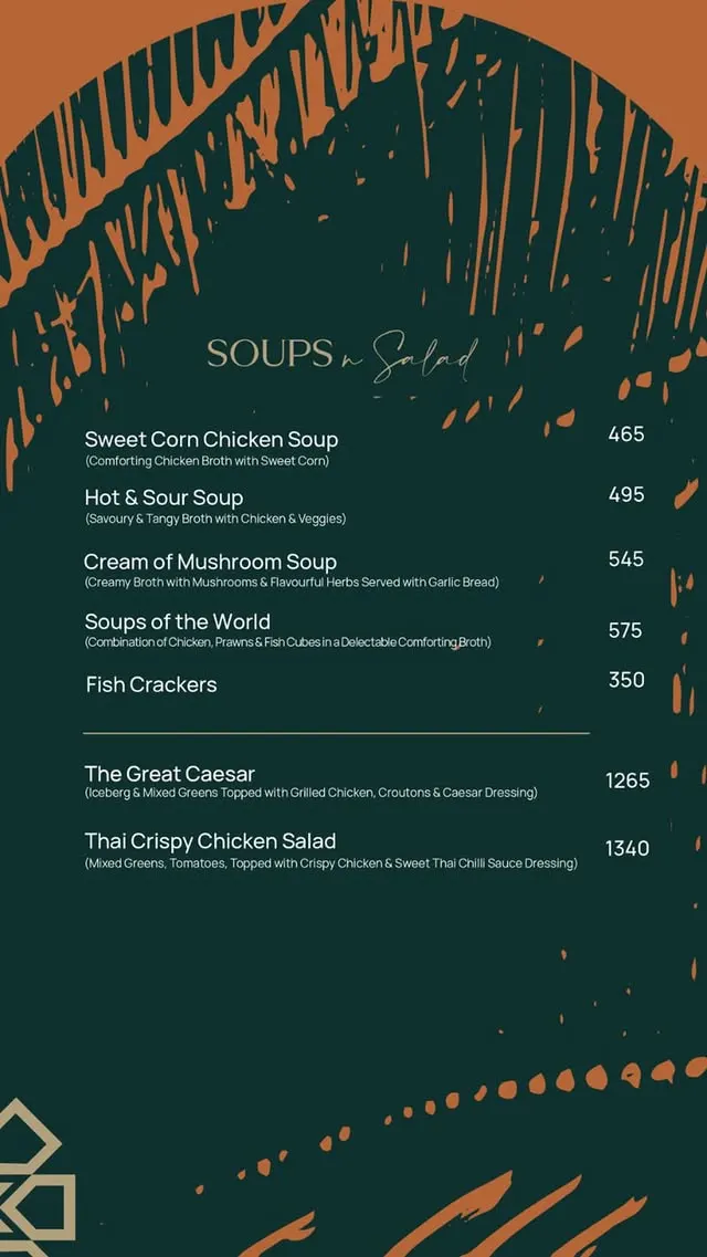 Mizaaj Restaurant menu, page 1
