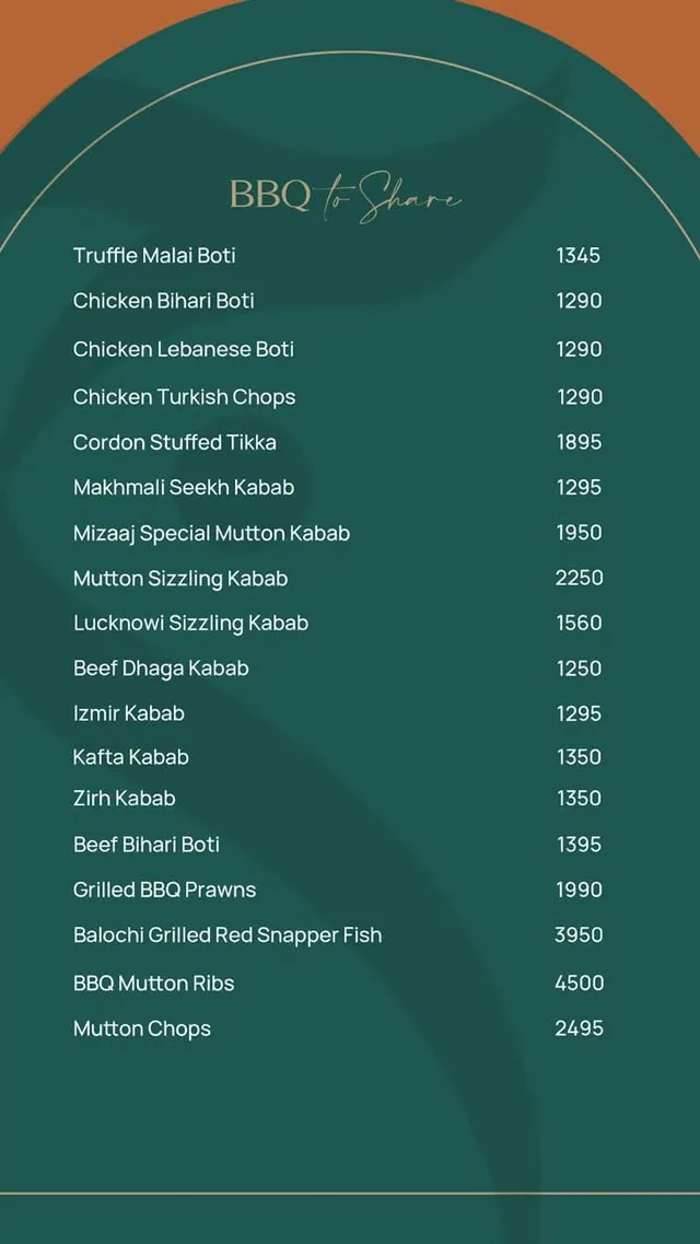 Mizaaj Restaurant menu, page 5