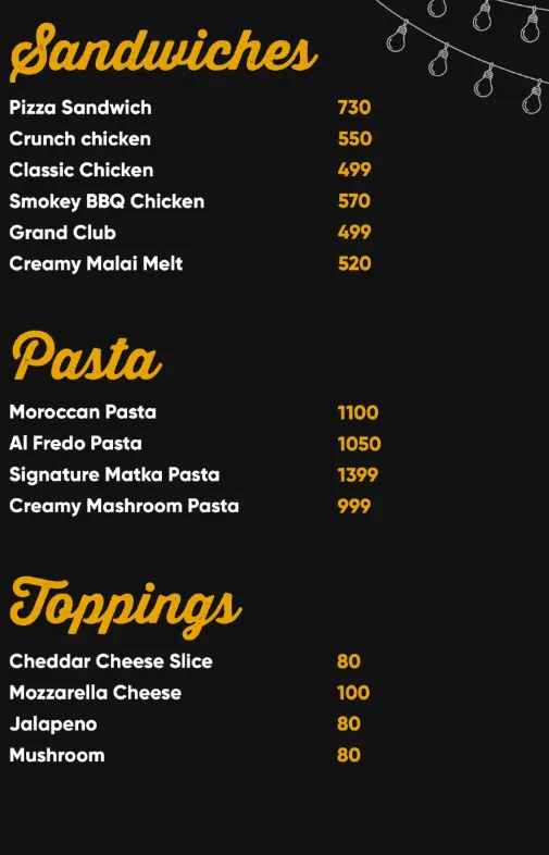 Roof Yard menu, page 3