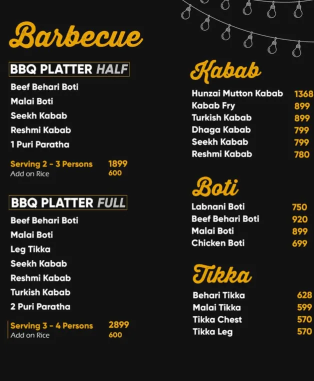 Roof Yard menu, page 7