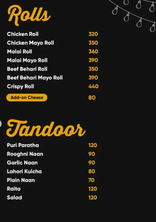Roof Yard menu, page 8
