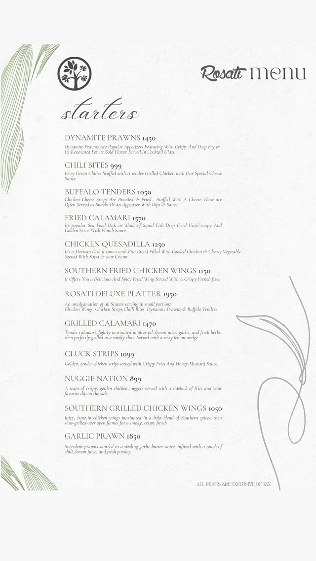 Rosati Bistro menu, page 1