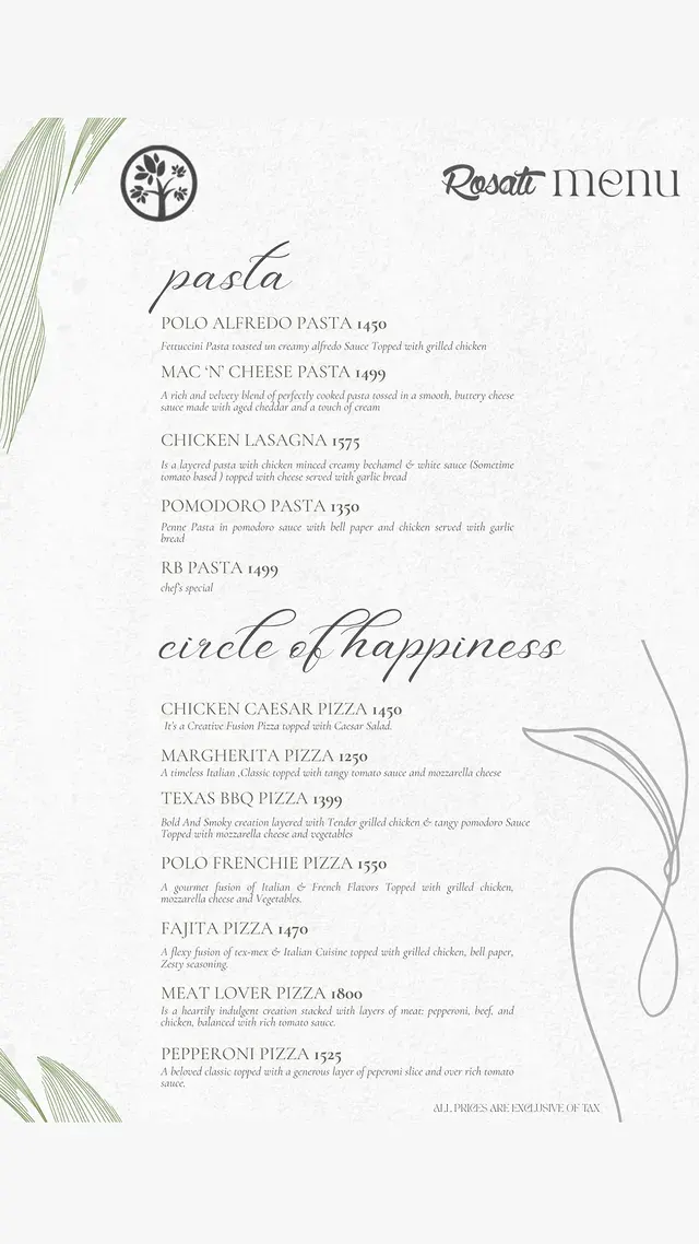 Rosati Bistro menu, page 3