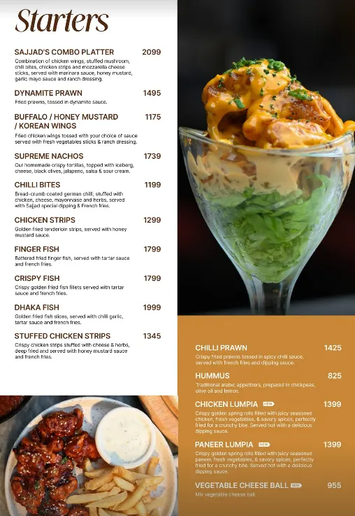 Sajjad Restaurant menu, page 1