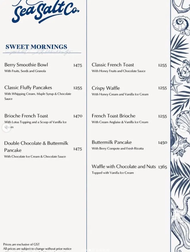 Sea Salt co menu, page 2
