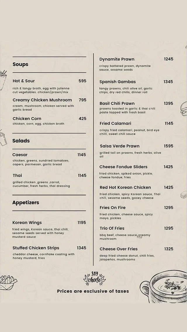 SOBREMESA menu, page 1