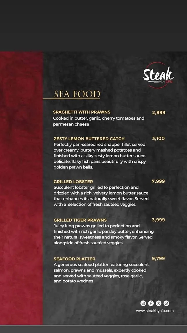 Steak By CFU menu, page 6