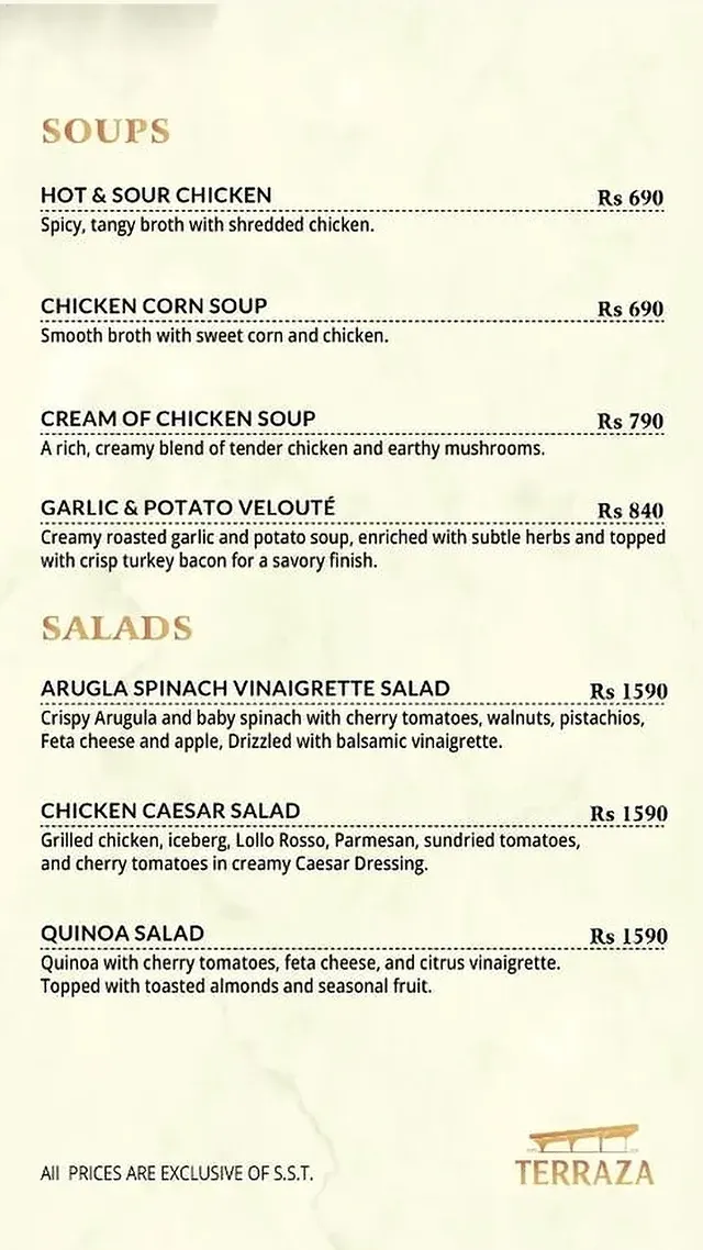 terraza menu, page 1