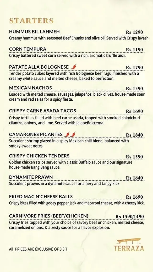 terraza menu, page 2
