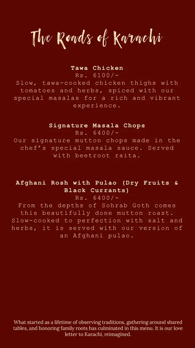 The East End menu, page 3