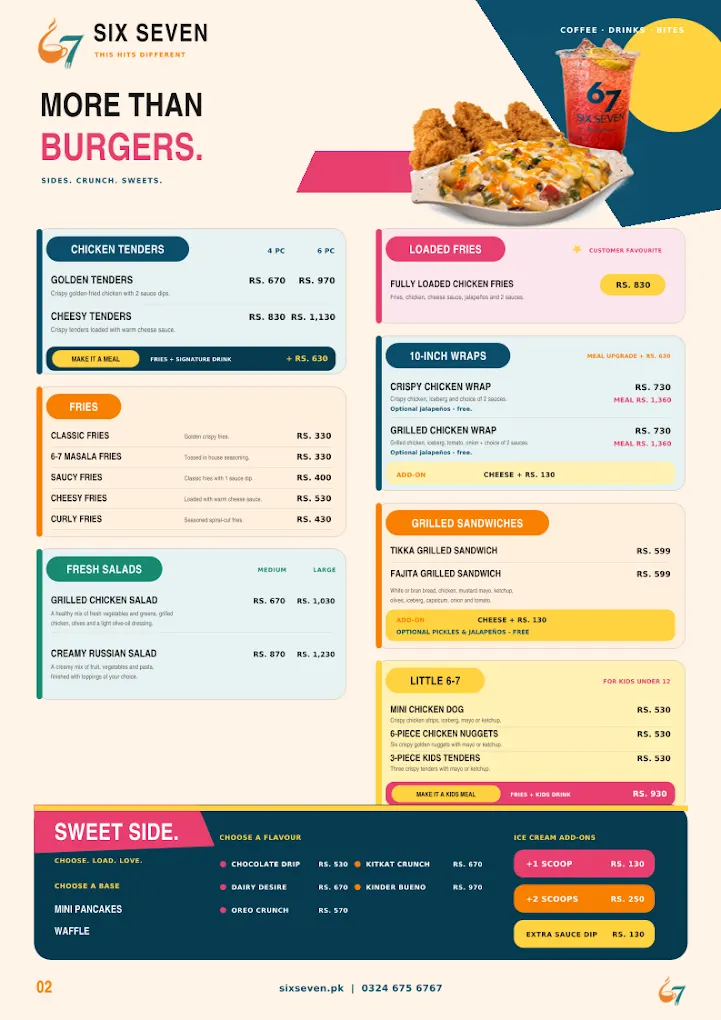 67 - Six Seven menu, page 2