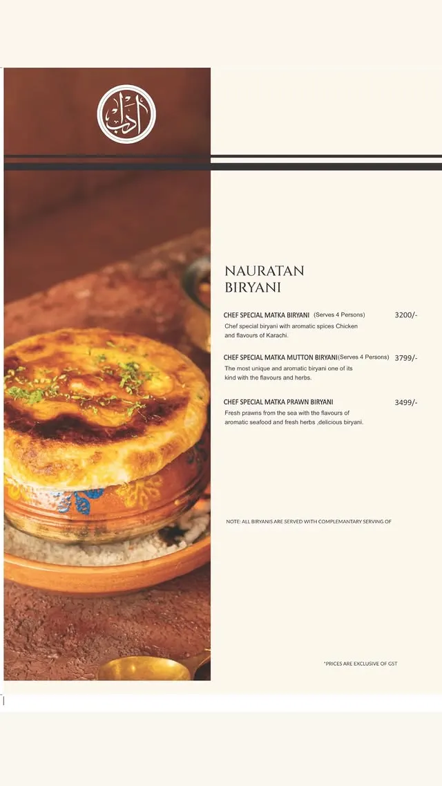 Adaab Lahore menu, page 6