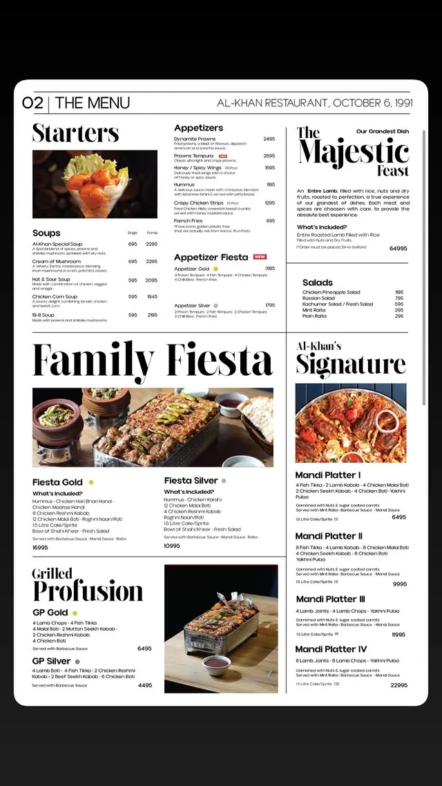AlKhan Bahria Town menu, page 2