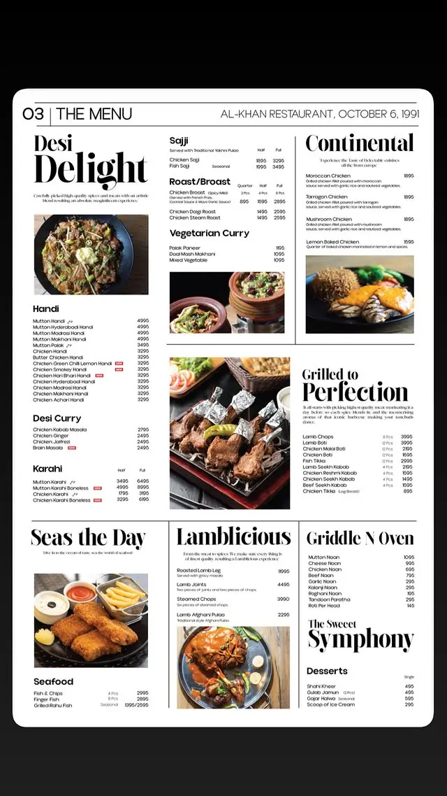 AlKhan Bahria Town menu, page 3