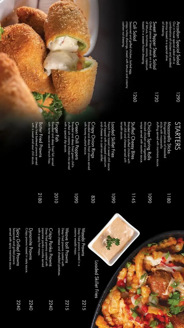 Arcadian Cafe Raya menu, page 2