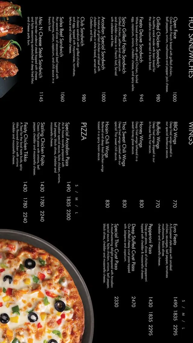 Arcadian Cafe Raya menu, page 8