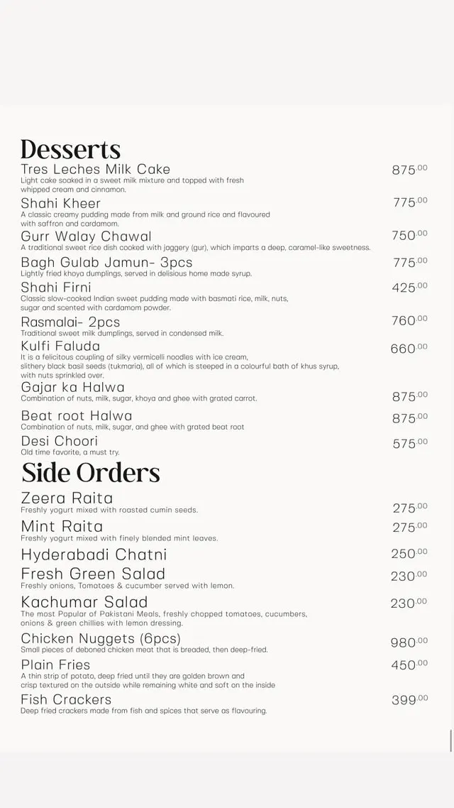 Bagh - Gold Crest Mall menu, page 10