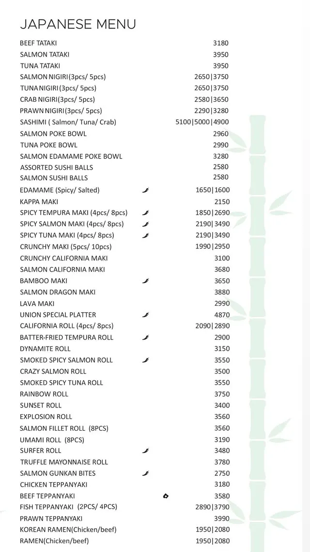 Bamboo Union DHA Phase 5 menu, page 4