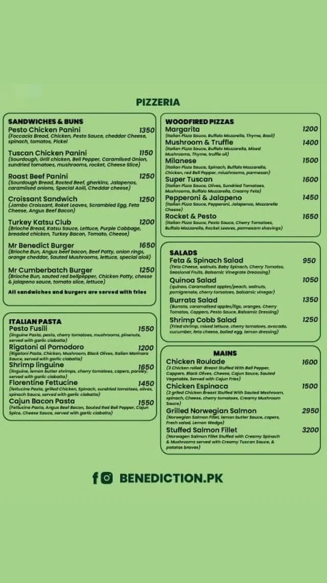 Benediction menu, page 2