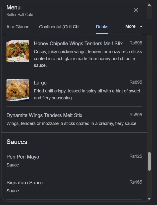 Better Half Cafe menu, page 9
