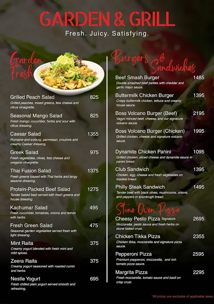 Boss Signature Dining menu, page 10