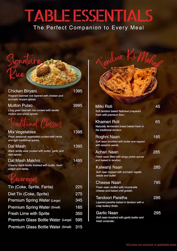 Boss Signature Dining menu, page 9