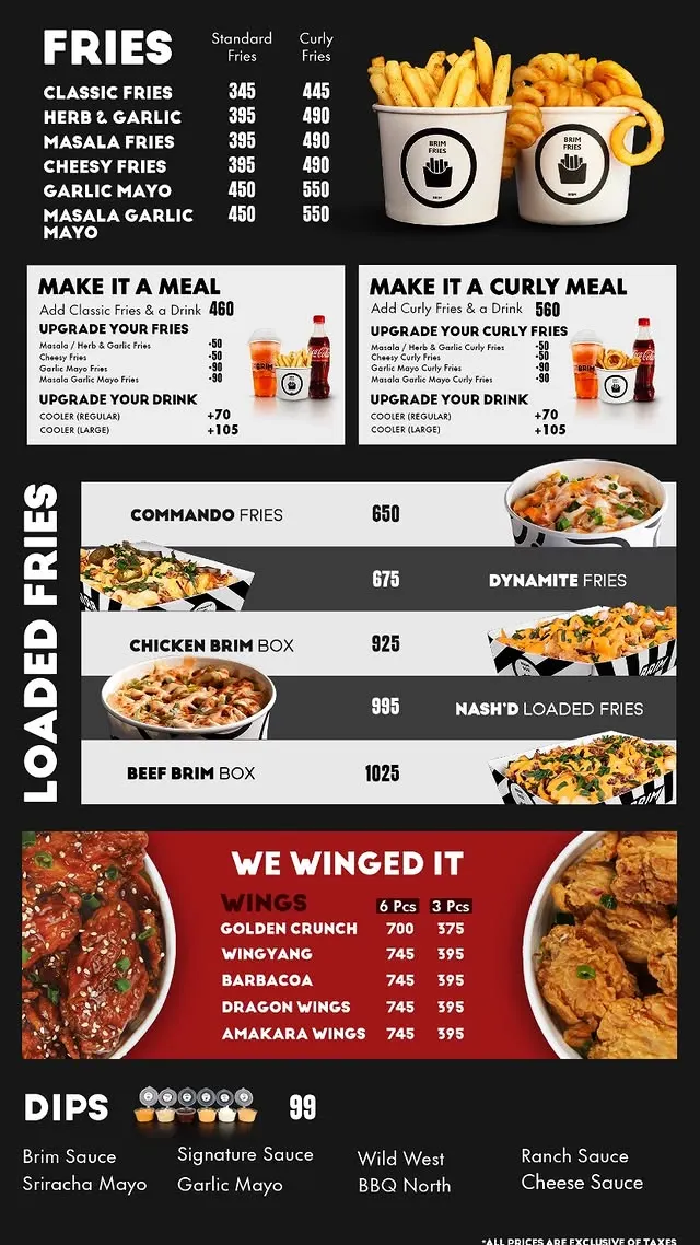 Brim Burgers Mall 1 menu, page 2