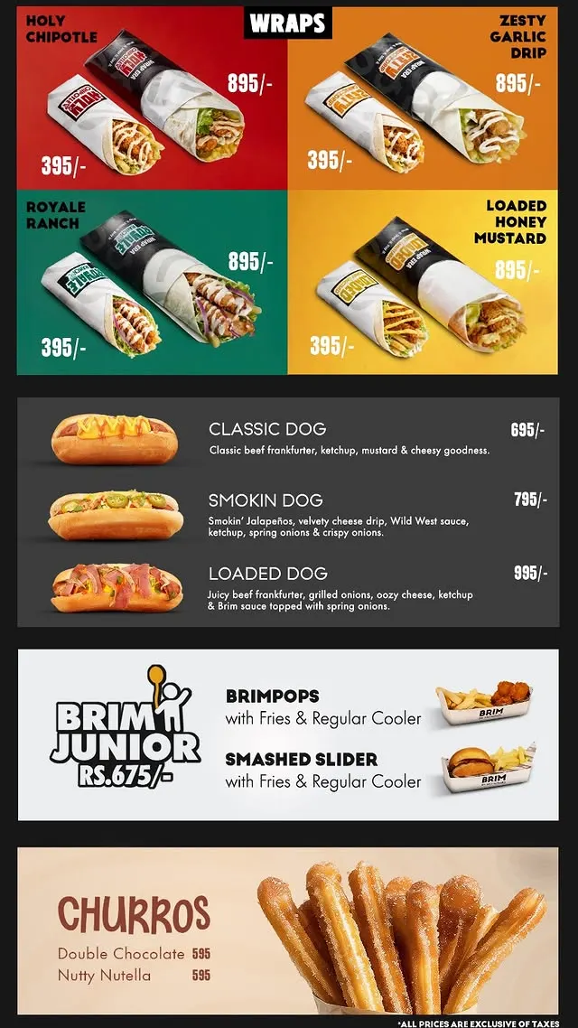 Brim Burgers Mall 1 menu, page 3