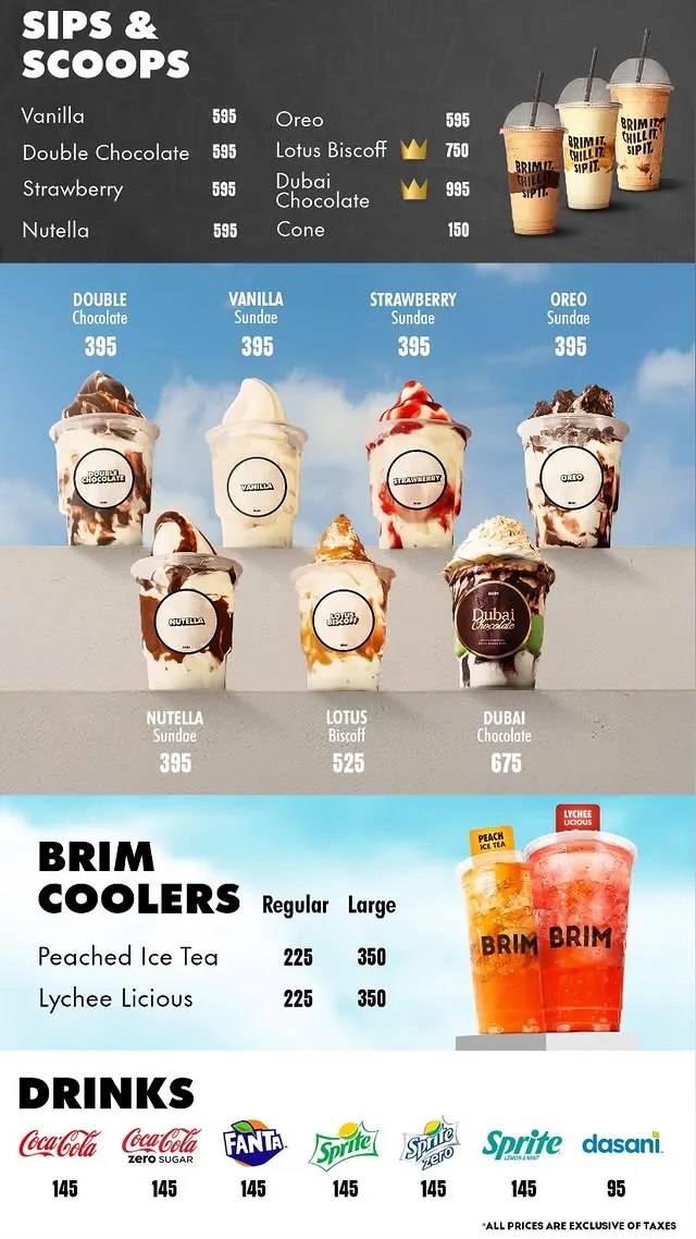 Brim Burgers Model Town menu, page 4