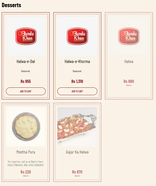 Bundu Khan Fortress Stadium menu, page 3
