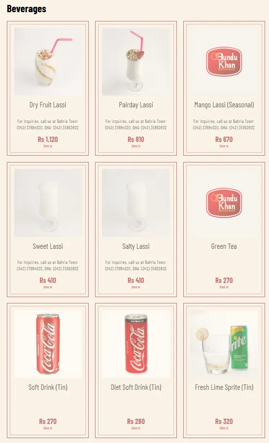 Bundu Khan Fortress Stadium menu, page 4