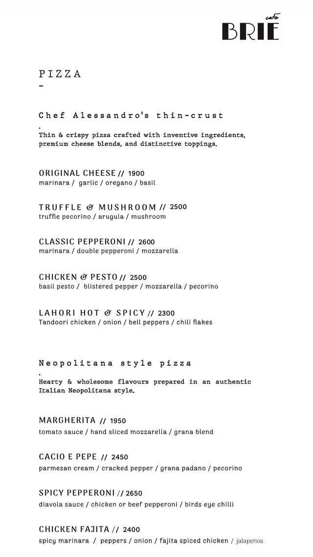 Cafe Brie menu, page 4