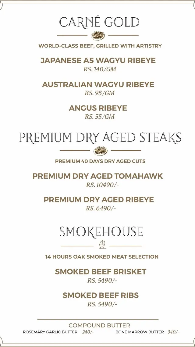 Carne Steakhouse menu, page 3