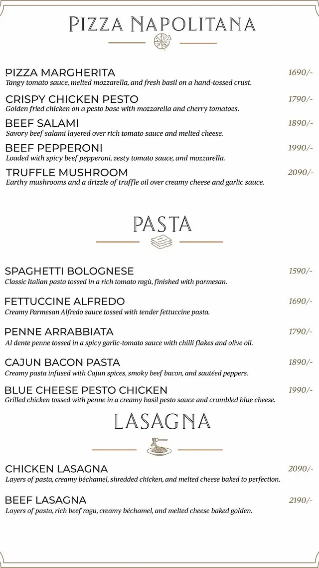 Carne Steakhouse menu, page 6