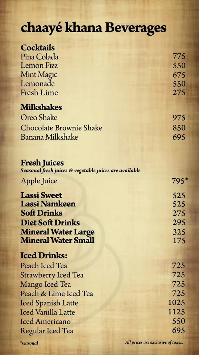 Chaaye Khana Askari 10 menu, page 2