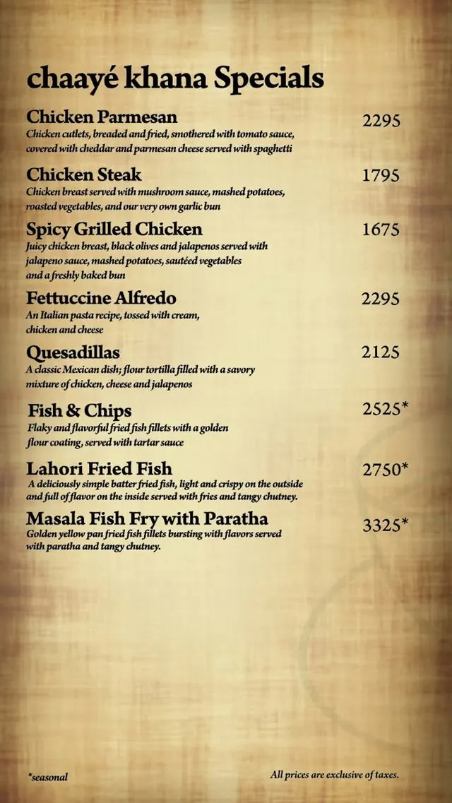 Chaaye Khana Askari 10 menu, page 3