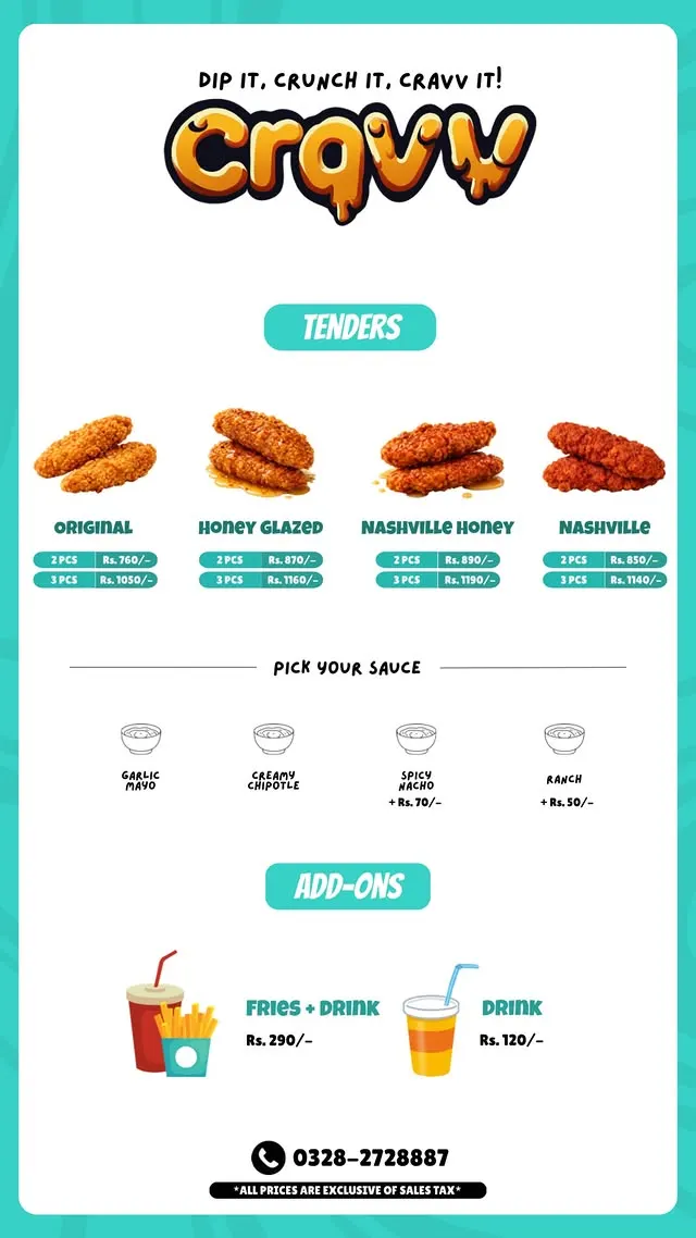 Cravv DHA Phase 5 menu, page 2
