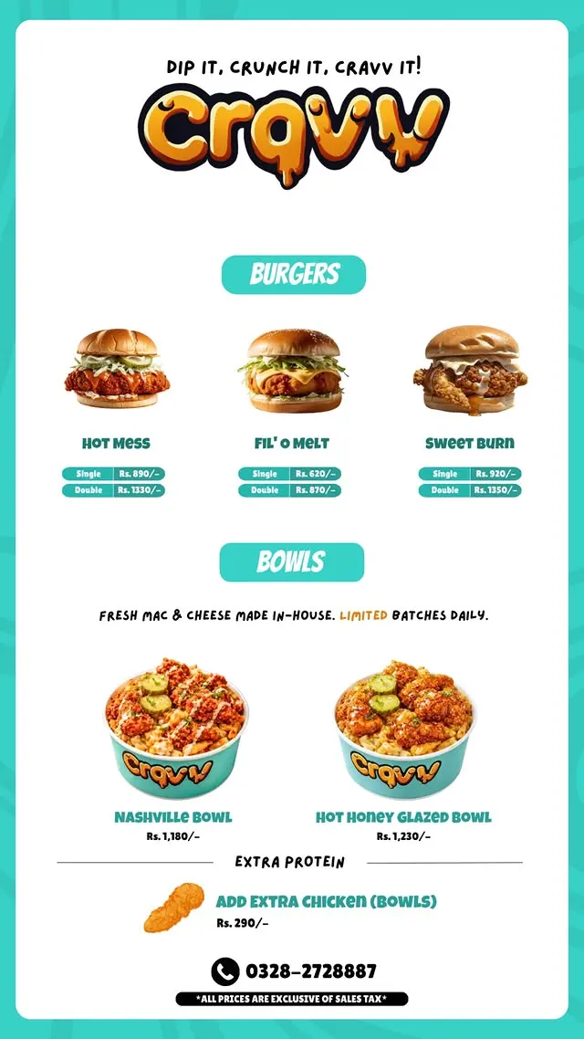 Cravv DHA Phase 5 menu, page 3
