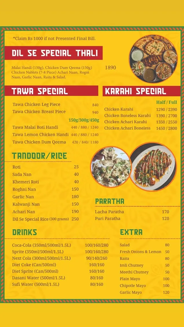 Dil Se (Taste of Lahore) menu, page 3