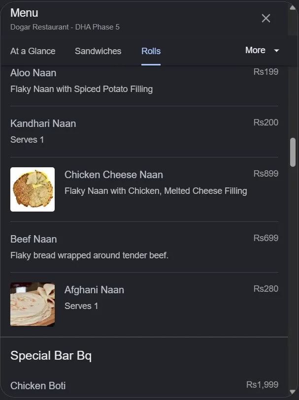 Dogar Restaurant DHA Phase 5 menu, page 5