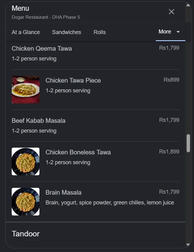 Dogar Restaurant DHA Phase 5 menu, page 8