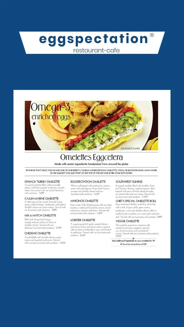 Eggspectation Gulberg menu, page 10