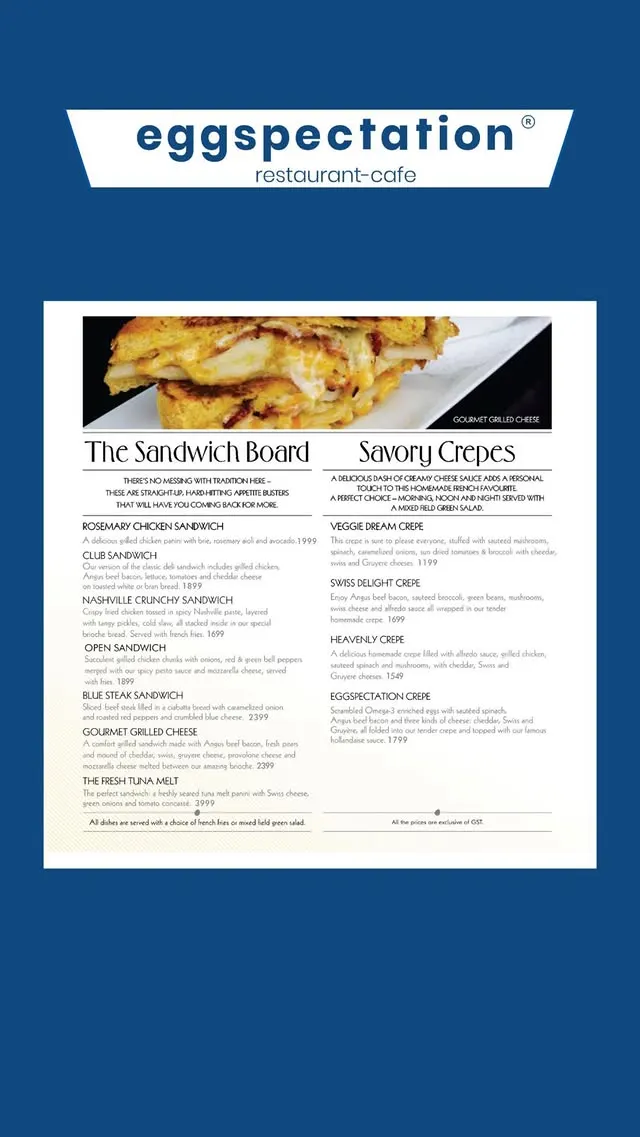 Eggspectation Gulberg menu, page 7