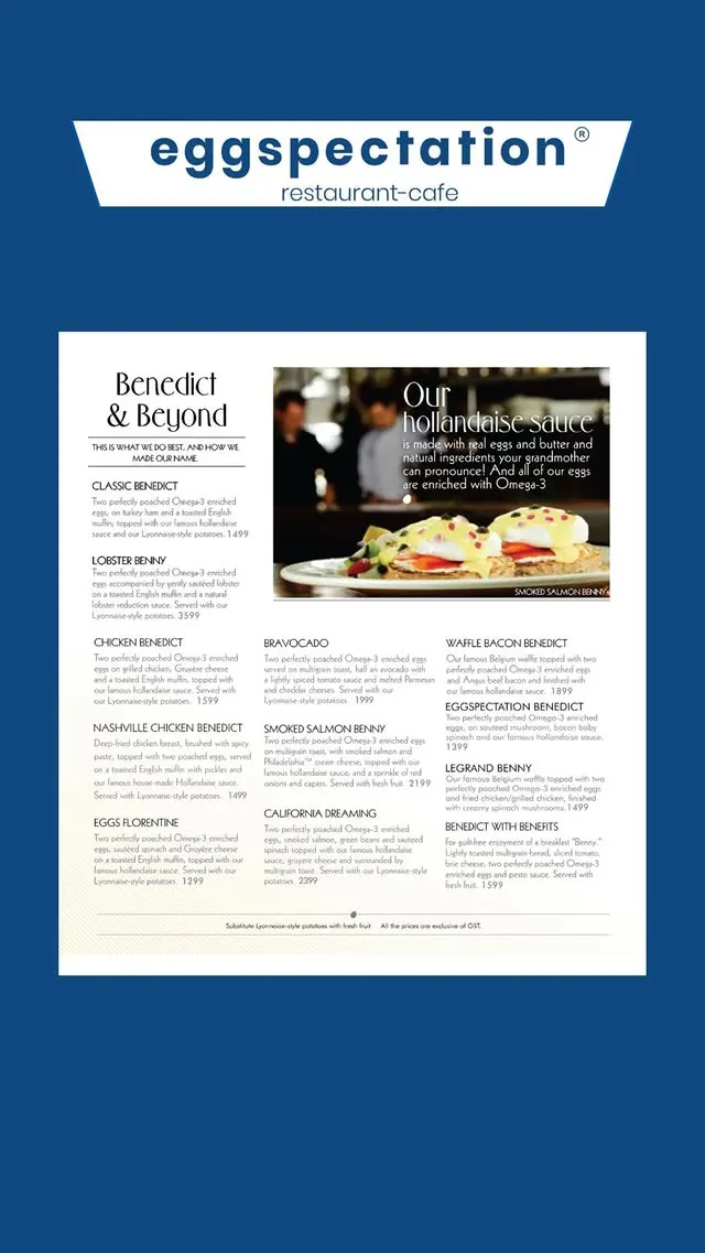 Eggspectation Gulberg menu, page 9