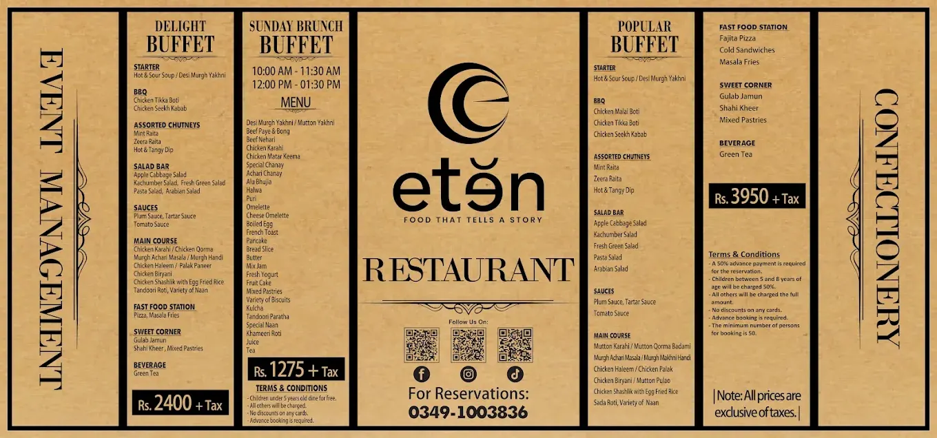 Eten - Canal Road menu, page 3