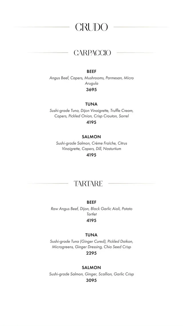Fuoco Lahore menu, page 1