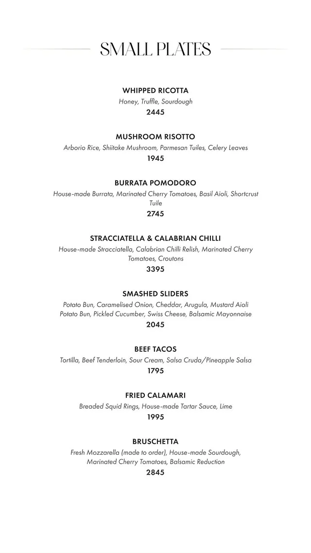 Fuoco Lahore menu, page 4