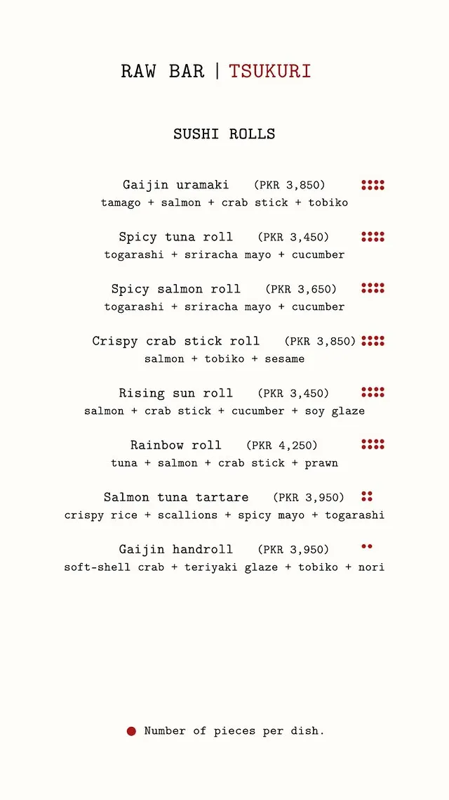 Gaijin menu, page 5