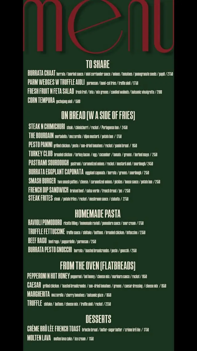 Giramondo menu, page 1